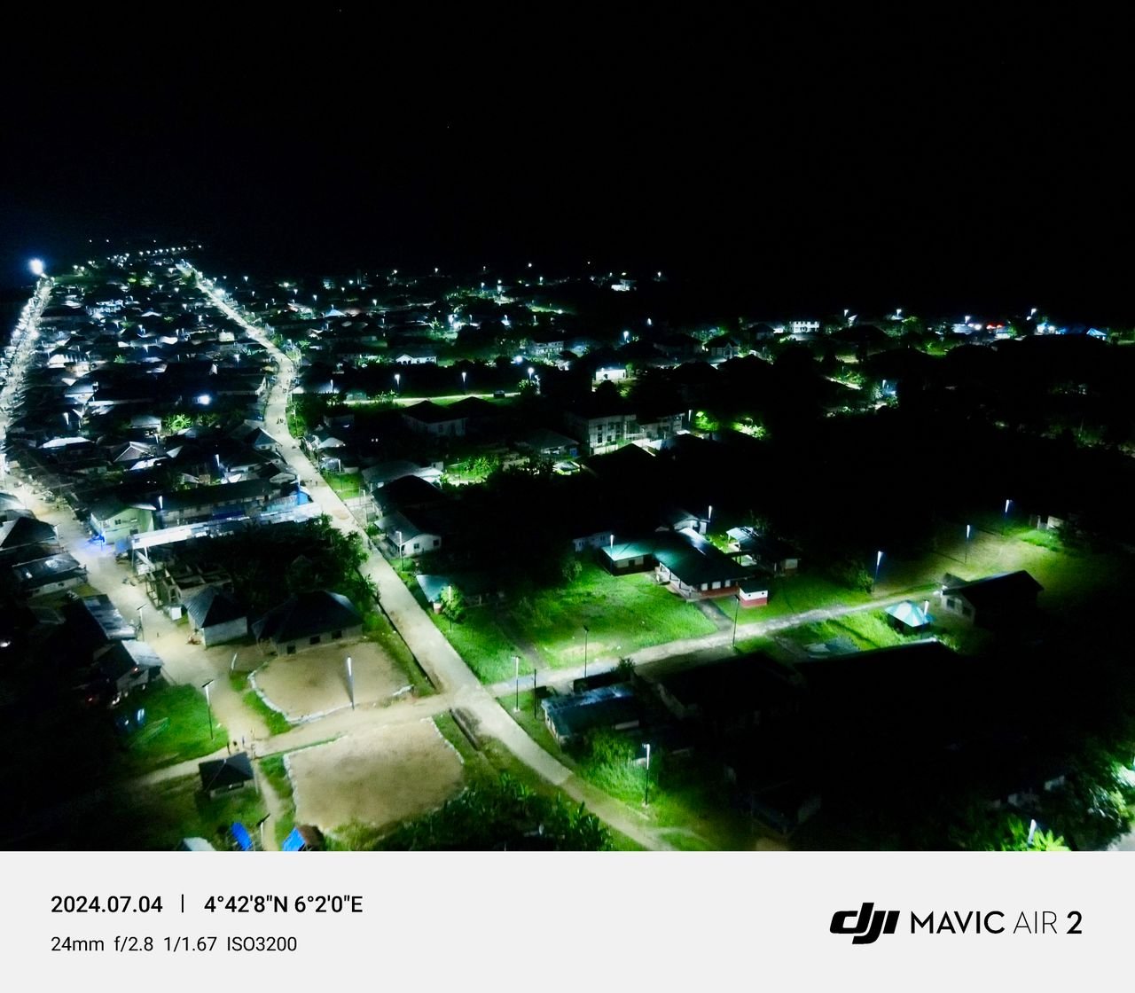 Night view of Solar Street project started and completed at Olugbobiri by Maciver Energy Ltd